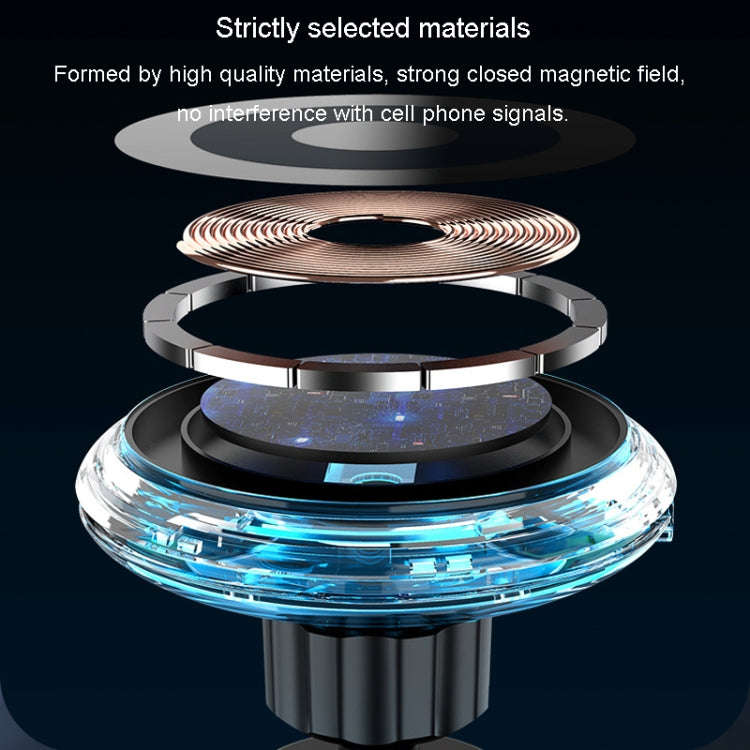 For iPhone Magsafe Magnetic Car Wireless Charger Phone Holder Light Emitting Wireless Charger, Ic...