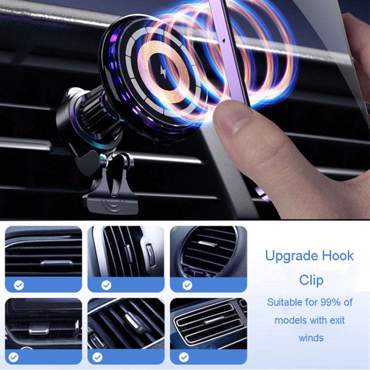 For iPhone Magsafe Magnetic Car Wireless Charger Phone Holder Light Emitting Wireless Charger, Ic...