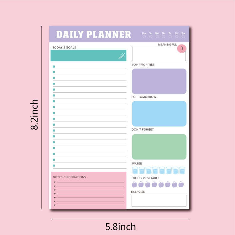 60pages /Book Weekly Planning Note Pad Schedule Time Management Planning Notebook, JH002