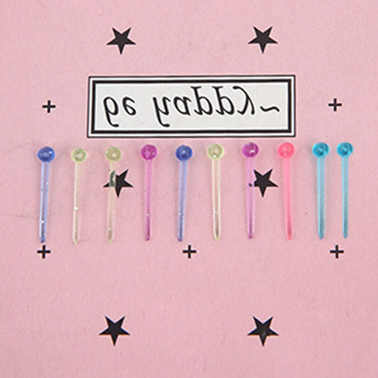 10pcs /Pack Plastic Ear Studs Ear Nurture Sticks Disposable Ear Pins Earrings, Ear Sticks Black, ...