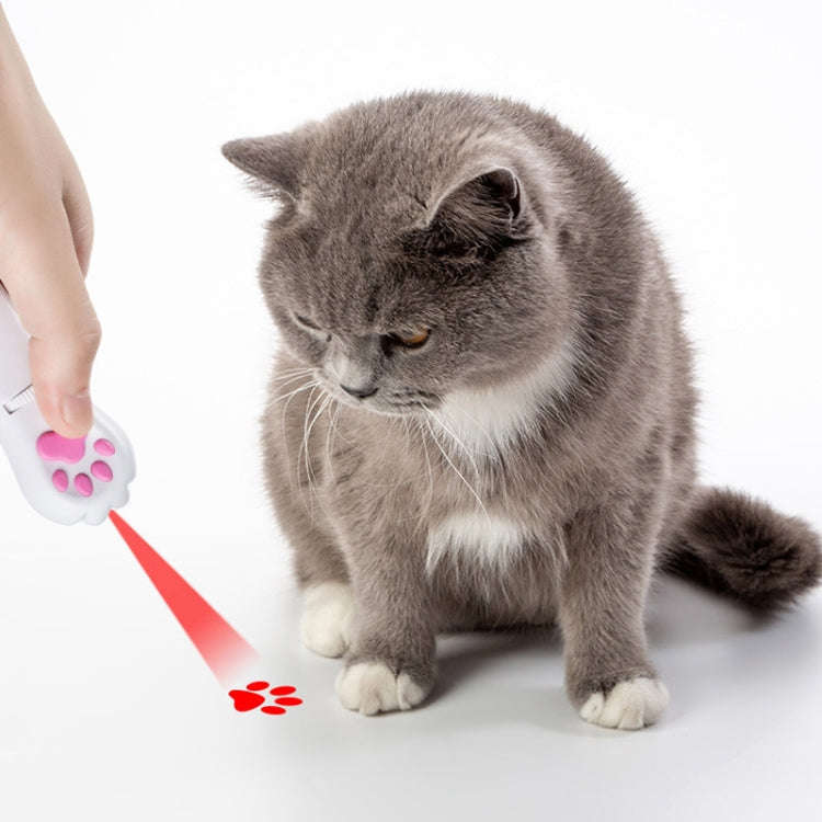 Pet Projection Toy USB Rechargeable LED Pattern Projector Cat Teaser Interactive Toys, A Type-Red...