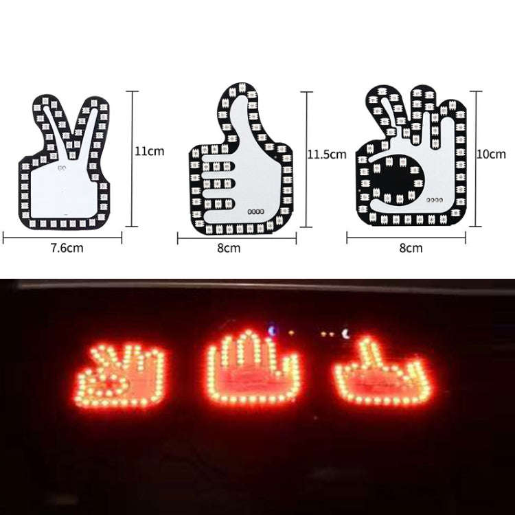 Car Interactive Finger Light Multi-function Warning Anti-rear Collision Light, Thumbs Up, Scissor...