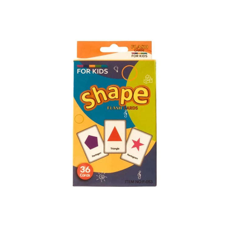 36pcs /Box Children Enlightenment Early Learning English Word Cards, C1 Animal, C2 Shape, C3 Colo...