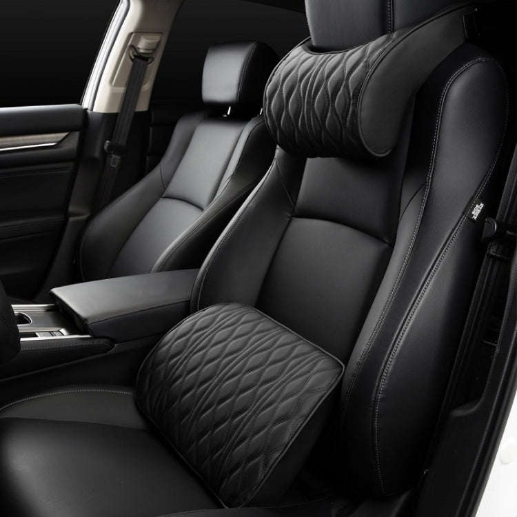 Car Seat Memory Foam Support Cushion, Black Headrest, Coffee Headrest, Black Waist Support, Coffe...