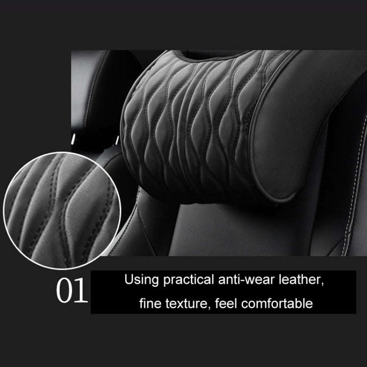 Car Seat Memory Foam Support Cushion, Black Headrest, Coffee Headrest, Black Waist Support, Coffe...