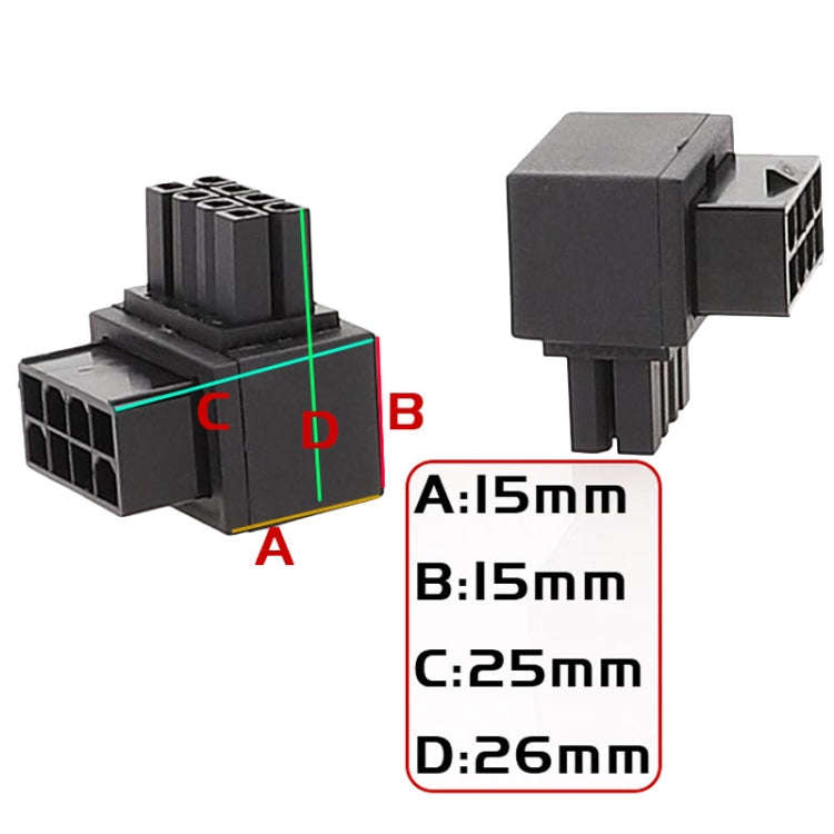 Motherboard CPU 8Pin Power Steering Connector Interface Steering Header 90 Degree Adaptor, Positi...