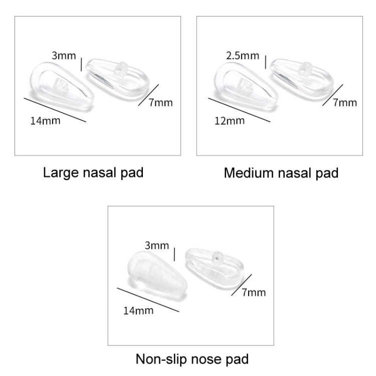 25pairs Eyeglasses Airbag Nosepiece Silicone Soft Nose Pad Universal Accessory, Medium, Large, No...