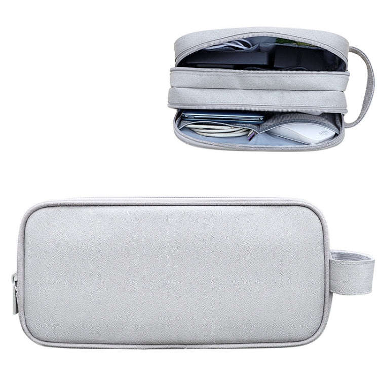 SM09 Double-layer Large Capacity Digital Accessories Storage Bag, Gray, Black, Navy Blue, Dark Gray