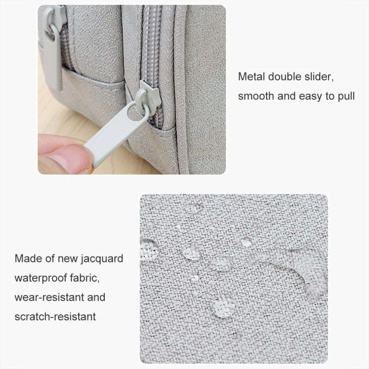 SM09 Double-layer Large Capacity Digital Accessories Storage Bag, Gray, Black, Navy Blue, Dark Gray