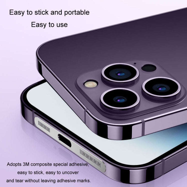 2pcs /Set For IPhone 12 / 13 / 14 / 15 Series Speaker Plating Metal Dust-Proof Mesh Charging Port...