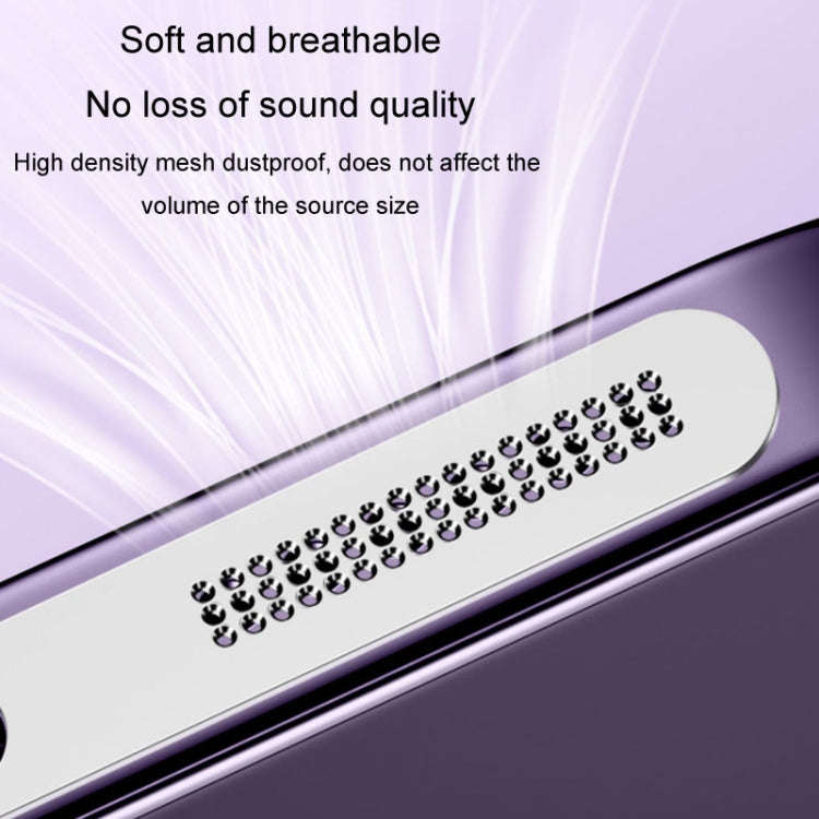 2pcs /Set For IPhone 12 / 13 / 14 / 15 Series Speaker Plating Metal Dust-Proof Mesh Charging Port...