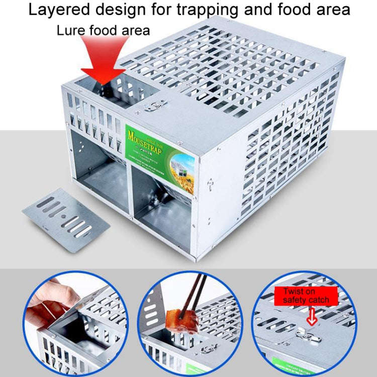 Home Indoor Automatic Mouse Trap Cage Catch Mouse Trap, Double Door Large