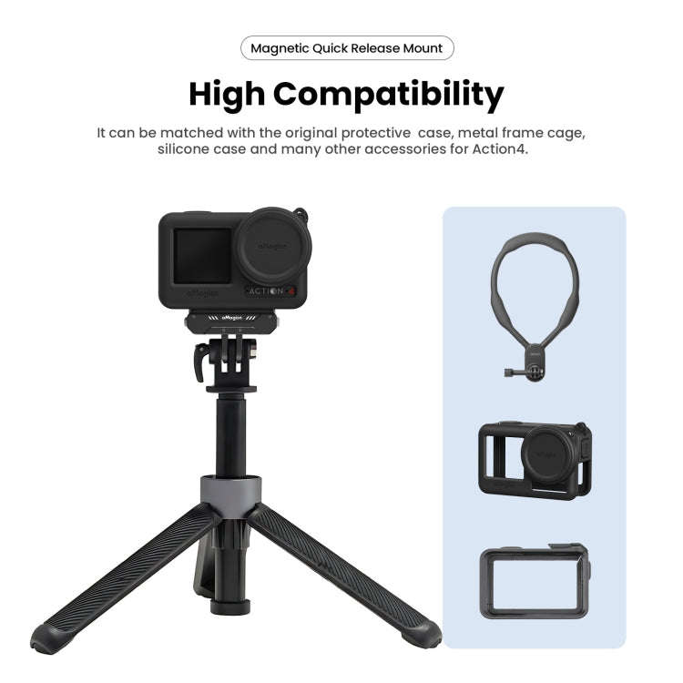For DJI Osmo 360 / Action 5 Pro / Action 4 / Action 3 aMagisn Magnetic Fast Disassembly Motion Ca...