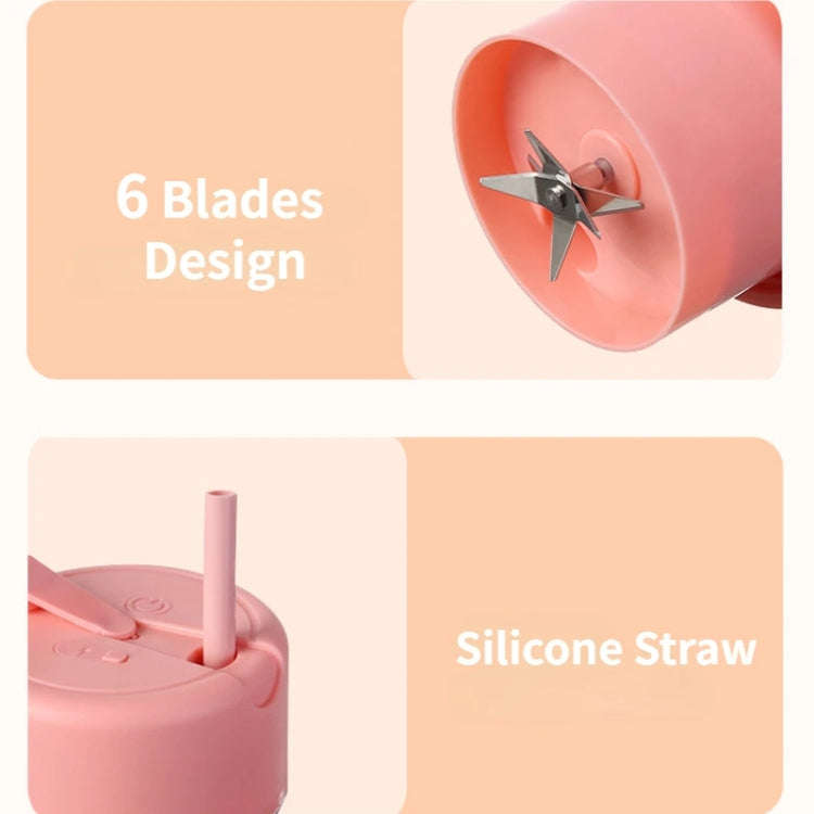 420ml 6 Blades Straw Juice Cup USB Charging Portable Fruit Juicer Smoothie Maker