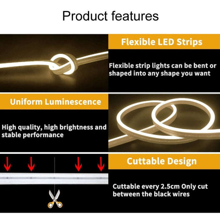 LIXINCORDA 2m 5V USB Touch Control LED Light Strip Flexible Neon Silicone Soft Strip, USB Touch C...