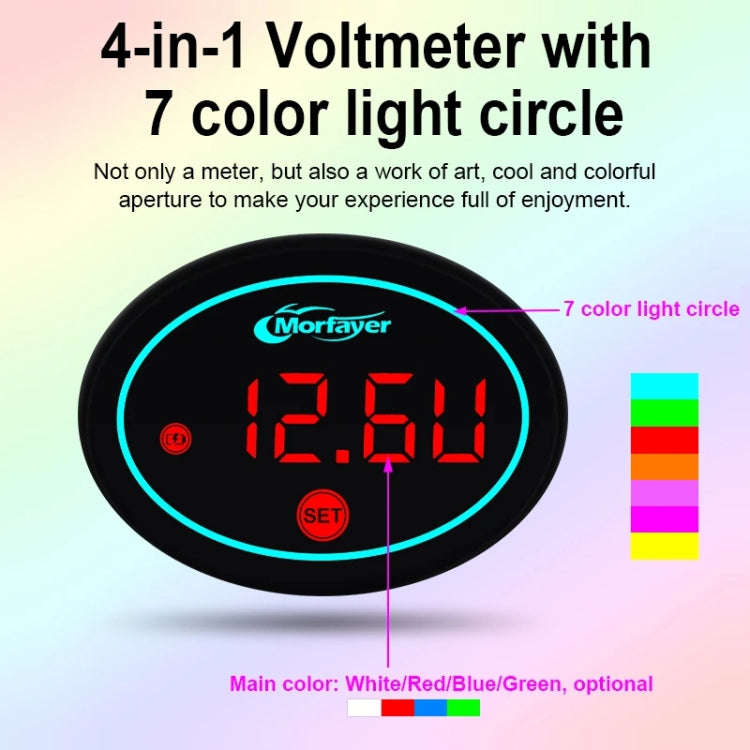 Morfayer Locomotive Multi-function Voltmeter, Red, Voltmeter Function, 2 in 1, 4 in 1, 4 in 1 Wit...