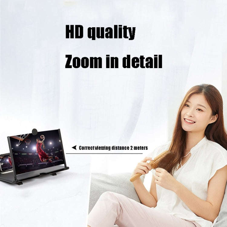 Pull-Out Folding Phone Screen Amplifier HD Anti-Blue Light Magnifying Glass, 14-inch-Black, 14-in...