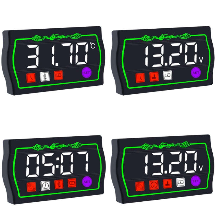 Morfayer Locomotive Intelligent Multi-function Tachometer, 4 in 1 Ambient Temperature Gauge, 4 in...