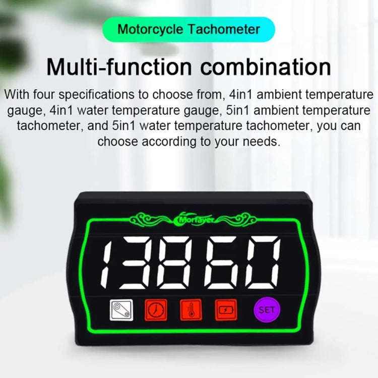 Morfayer Locomotive Intelligent Multi-function Tachometer, 4 in 1 Ambient Temperature Gauge, 4 in...