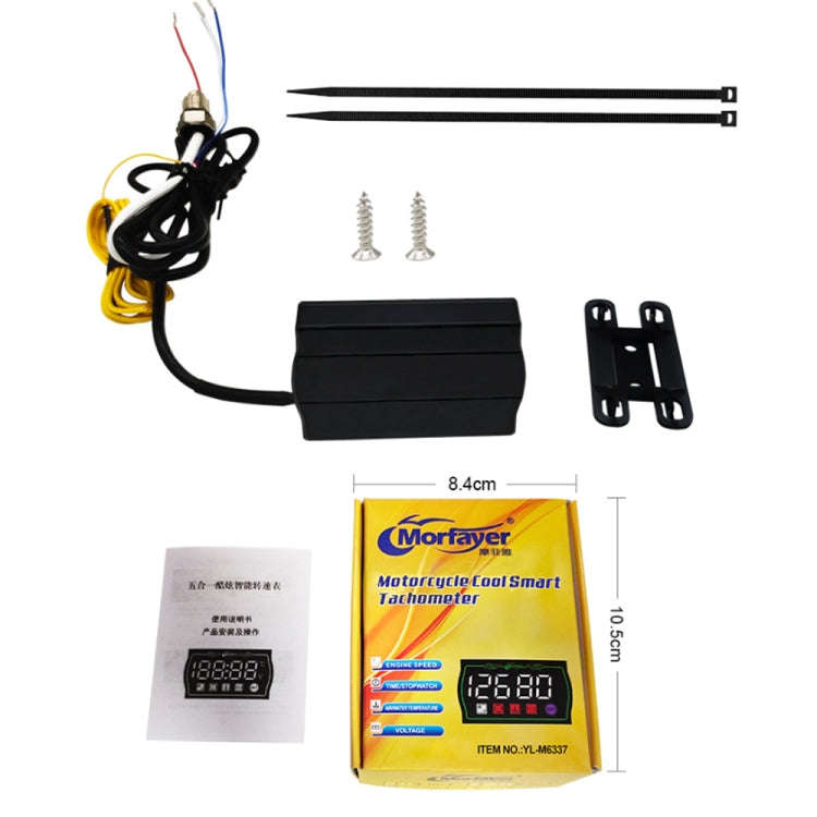 Morfayer Locomotive Intelligent Multi-function Tachometer, 4 in 1 Ambient Temperature Gauge, 4 in...