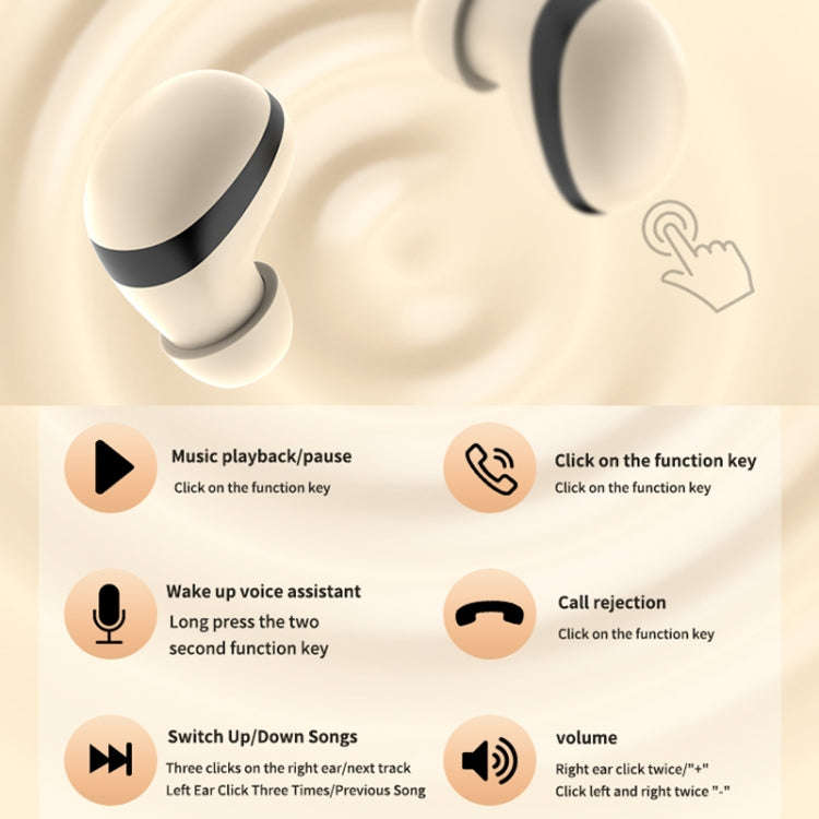 Mini TWS Bluetooth Earphones With Rectangular Bin Noise Reduction Long Life Sleep Wireless Music ...