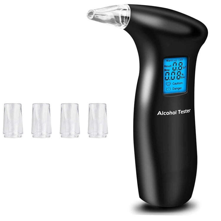 LCD Detector Backlight Light Breath Alcohol Tester, AT69S With 4 Mouthpieces Box, AT69S With 12 M...