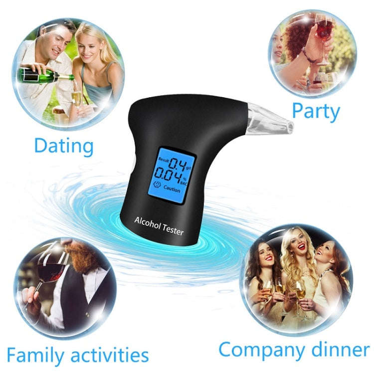 LCD Detector Backlight Light Breath Alcohol Tester, AT69S With 4 Mouthpieces Box, AT69S With 12 M...