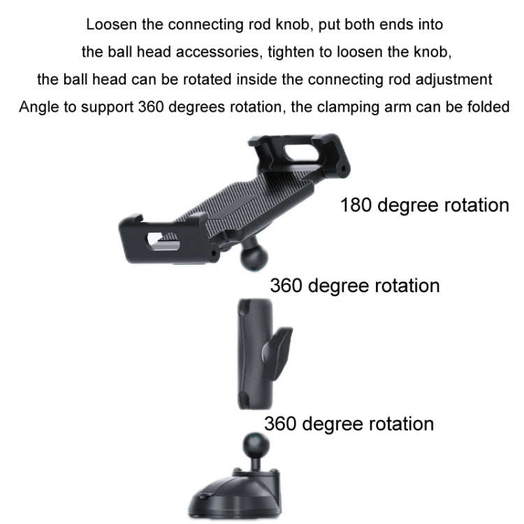 Multifunctional Car Dashboard Mobile Phone Folding Holder, Folding Back Clip+Metal Oval Ball, Bas...