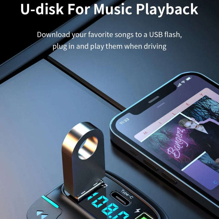 Car Bluetooth MP3 Player Ambient Light Charger, GZ03