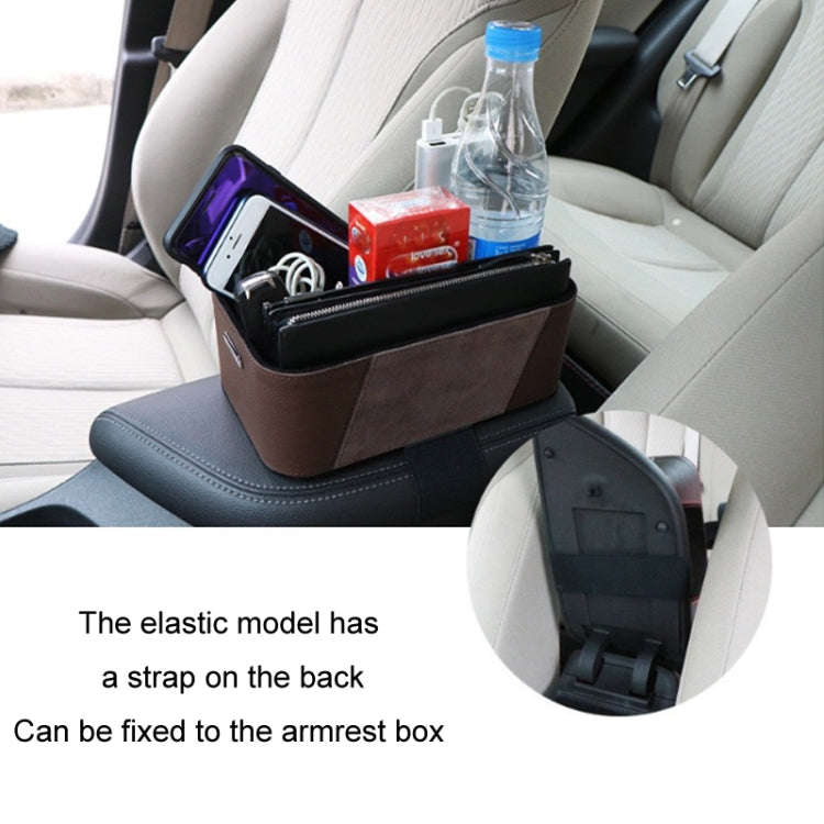 Car Multifunctional Dashboard Armrest Box Water Cup Storage Box, Large Brown, Small Black