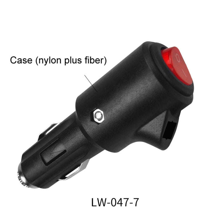 15A Car LED Indicator Light With Switch Cigarette Lighter Plug, LW-047-7
