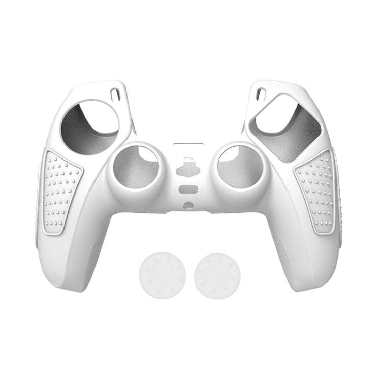For PS5 Gamepad Silicone Protective Case Anti-Skid Soft Silicone Cover, White, Blue, Black, White...
