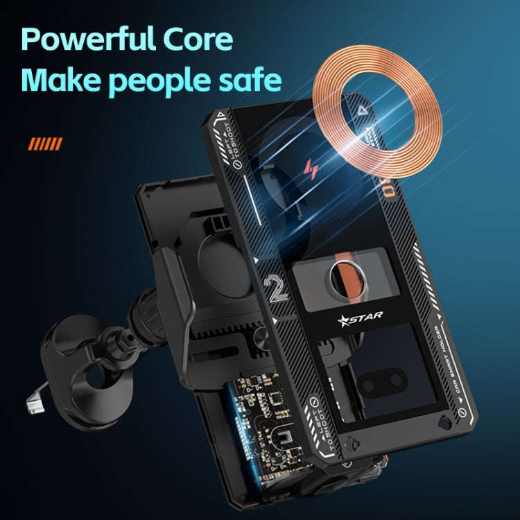 15W QI Protocol Wireless Car Charger Smart Induction Phone Holder, Black, Silver