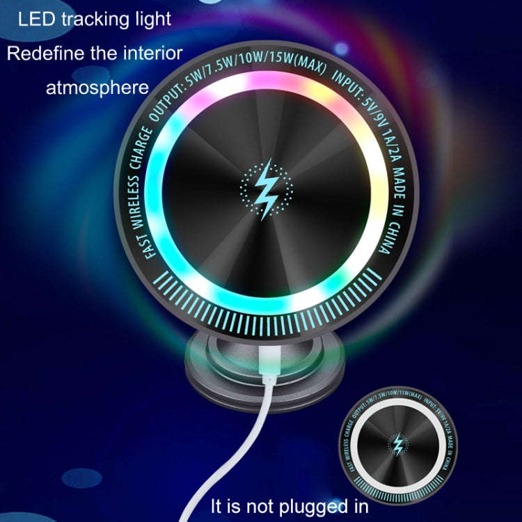 Magsafe 15W Magnetic Colorful Light Wireless Charging Mobile Phone Holder, A9 Air Outlet Dark Gra...