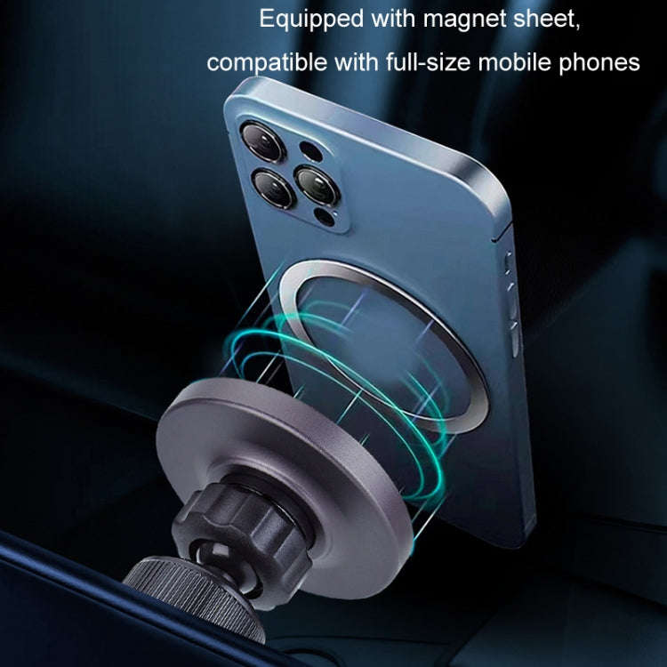Magsafe 15W Magnetic Colorful Light Wireless Charging Mobile Phone Holder, A9 Air Outlet Dark Gra...