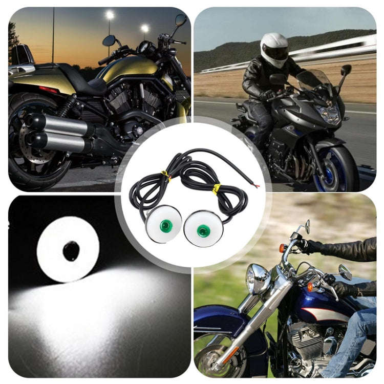 2pcs 23mm Motorcycle Eagle Eye Light Reverse Rearview Mirror Spotlight