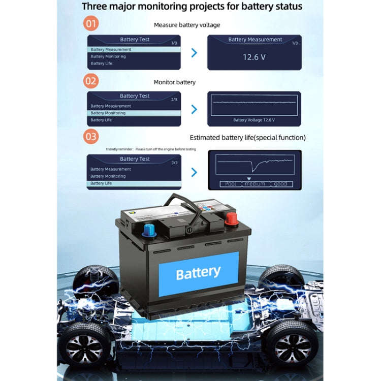 OBD Car Engine Battery Clear Fault Code Detector, YM519