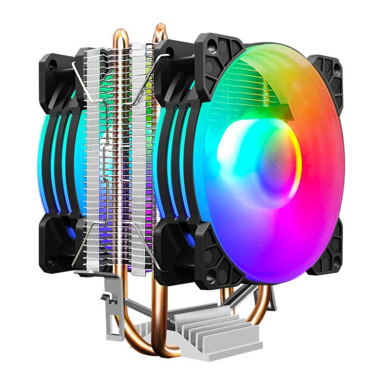 COOLMOON Frost Double Copper Tube CPU Fan Desktop PC Illuminated Silent AMD Air-Cooled Cooler, P2...
