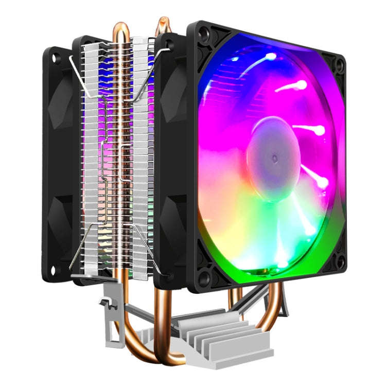 COOLMOON Frost Double Copper Tube CPU Fan Desktop PC Illuminated Silent AMD Air-Cooled Cooler, P2...