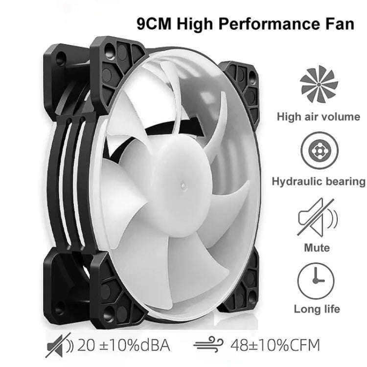 COOLMOON Frost Double Copper Tube CPU Fan Desktop PC Illuminated Silent AMD Air-Cooled Cooler, P2...