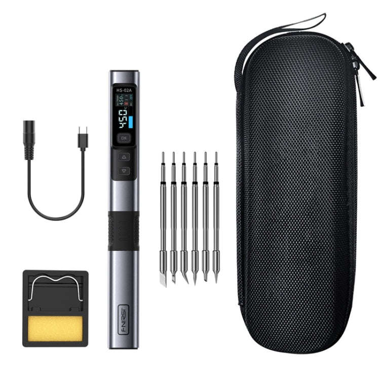 FNIRSI Portable Constant Temperature Soldering Iron Set, HS-02A Standard-B Round Tip, HS-02A Stan...