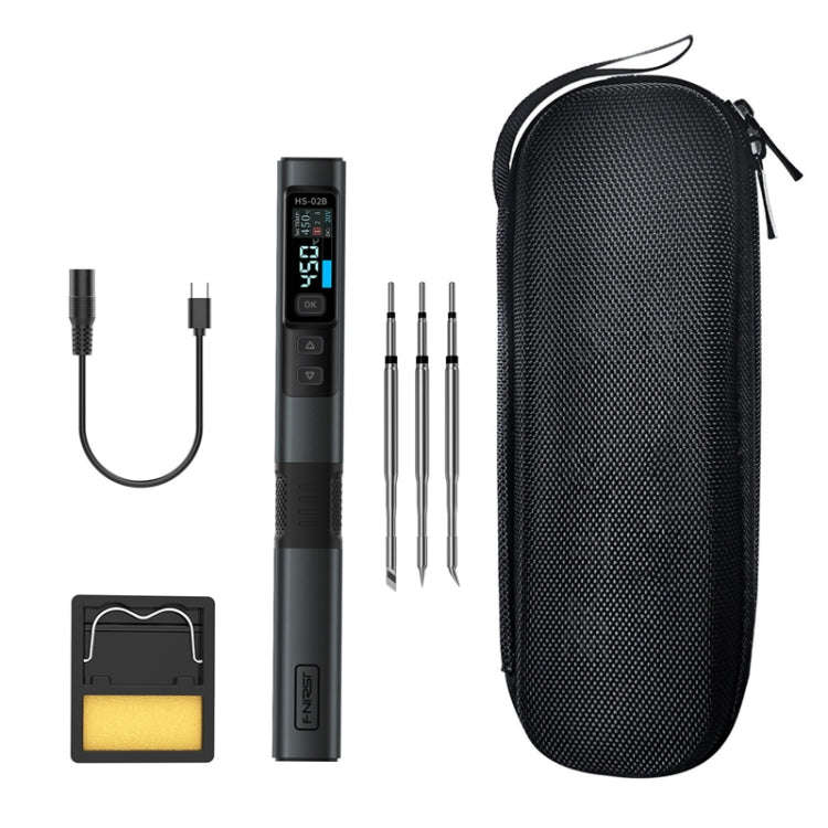 FNIRSI Portable Constant Temperature Soldering Iron Set, HS-02A Standard-B Round Tip, HS-02A Stan...
