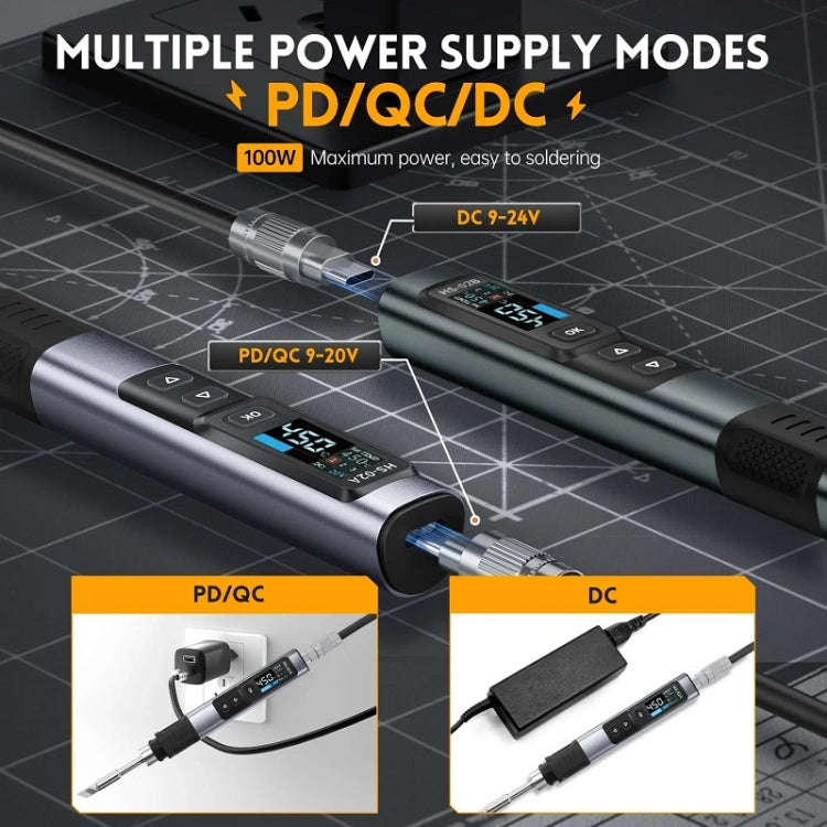 FNIRSI Portable Constant Temperature Soldering Iron Set, HS-02A Standard-B Round Tip, HS-02A Stan...