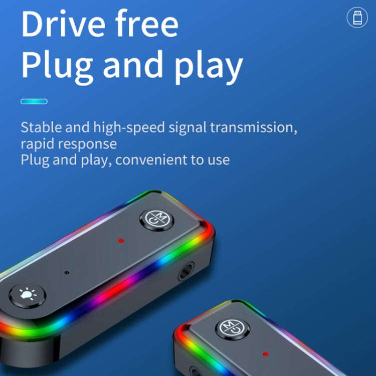 Q3 2-in-1 RGB Light Bluetooth Audio Receiver Launcher Car Audio Adapter, Q3