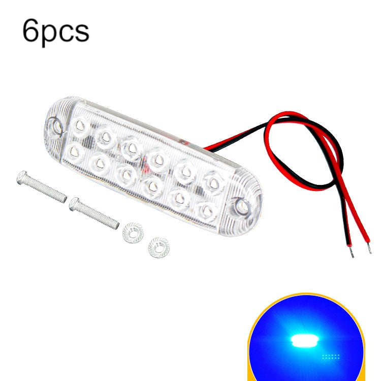 6pcs 12-Bead LED Flashing Warning Lights Motorcycle RV Signal Lights, White Light, Yellow Light, ...