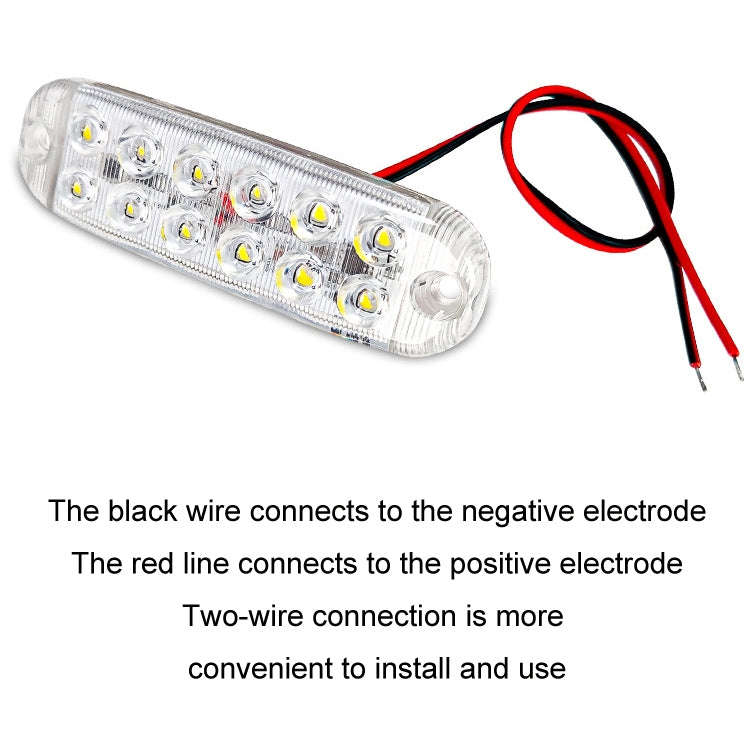 6pcs 12-Bead LED Flashing Warning Lights Motorcycle RV Signal Lights, White Light, Yellow Light, ...