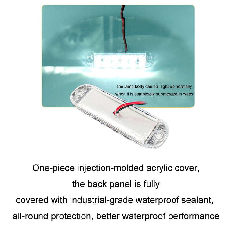 6pcs 12-Bead LED Flashing Warning Lights Motorcycle RV Signal Lights, White Light, Yellow Light, ...
