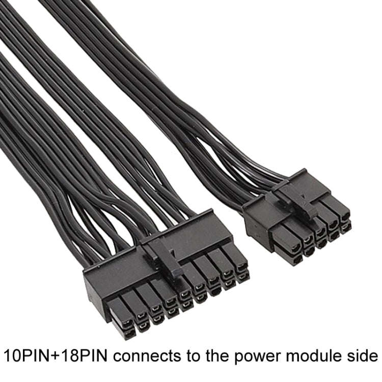 For EVGA 10Pin / 18Pin To 24Pin Flat Cable Module Cable Graphics Card Block Cord, 60cm For EVGA