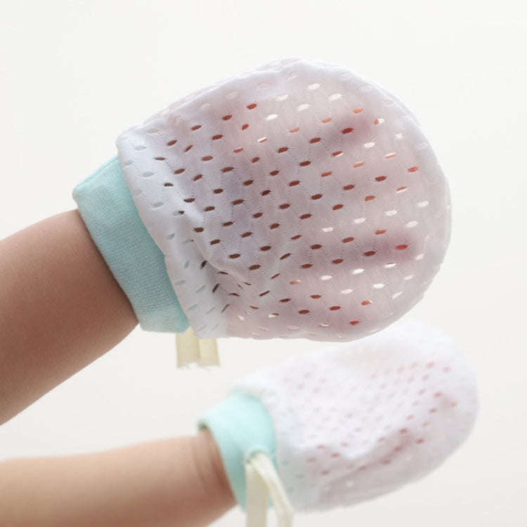Newborn Baby Anti-Scratching Mesh Mittens Summer Breathable Elastic Lacing Adjustable Gloves, For...