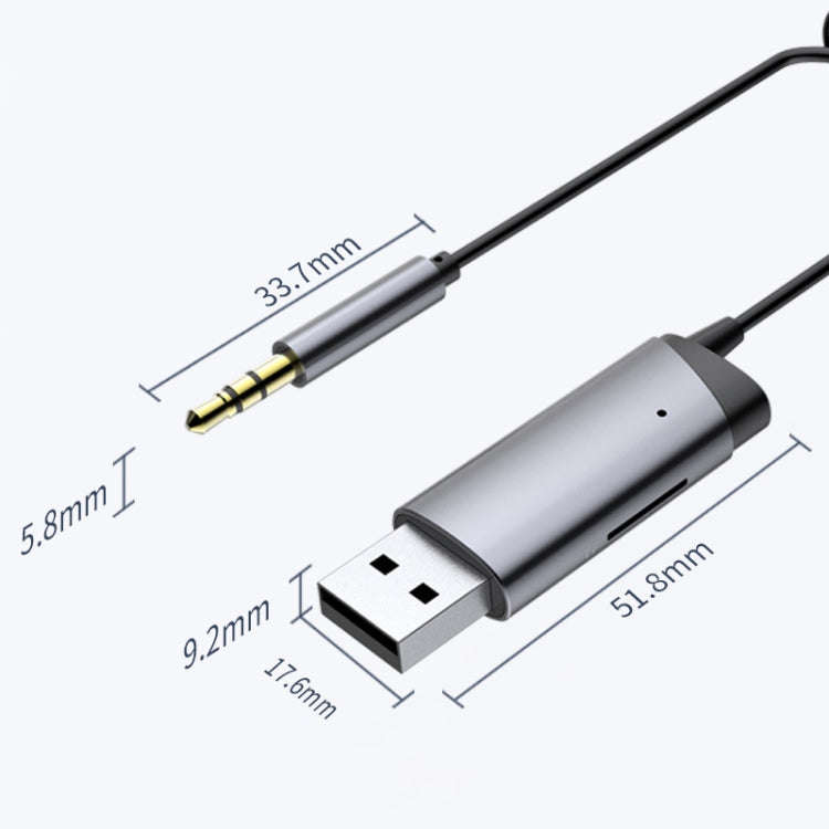 AUX Car Bluetooth Receiver Adapter 3.5mm Cell Phone Computer Connector With TF Card Slot